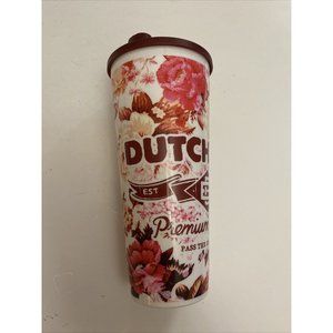 Dutch Bros Coffee Tumbler 20 oz Pass the Good Vibes Floral Pink Roses
